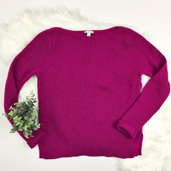 GAP Sweaters - GAP waffle knit bright raspberry sweater